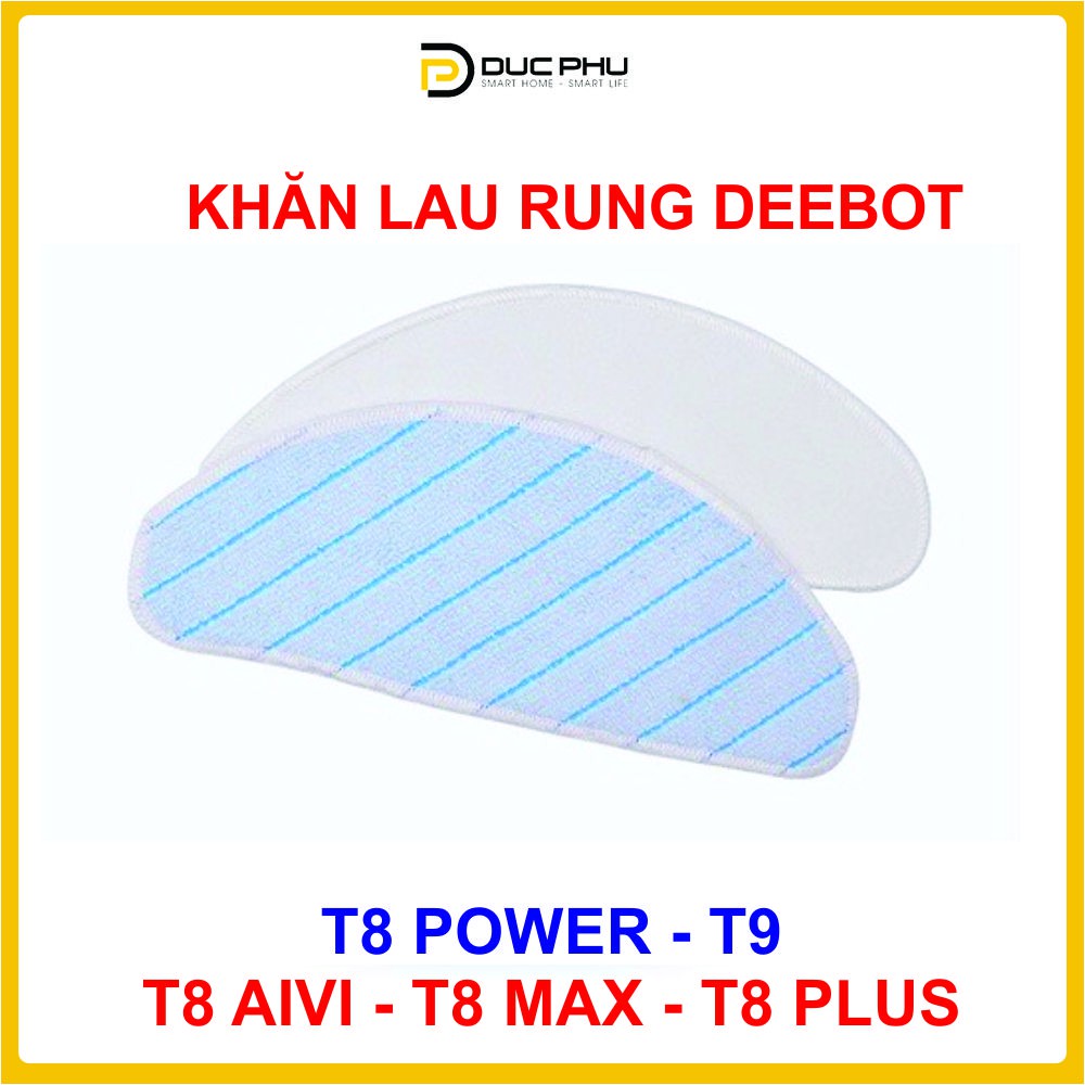 Khăn lau rung giặt nhiều lần cho robot hút bụi Ecovacs Deebot T8, T9 aivi, max, power, Aivi Plus, Ozmo T8, Ozmo T9 | BigBuy360 - bigbuy360.vn