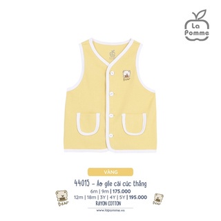 La Pomme - Áo gile viền màu túi đôi 3m-5y (CTV) 44015