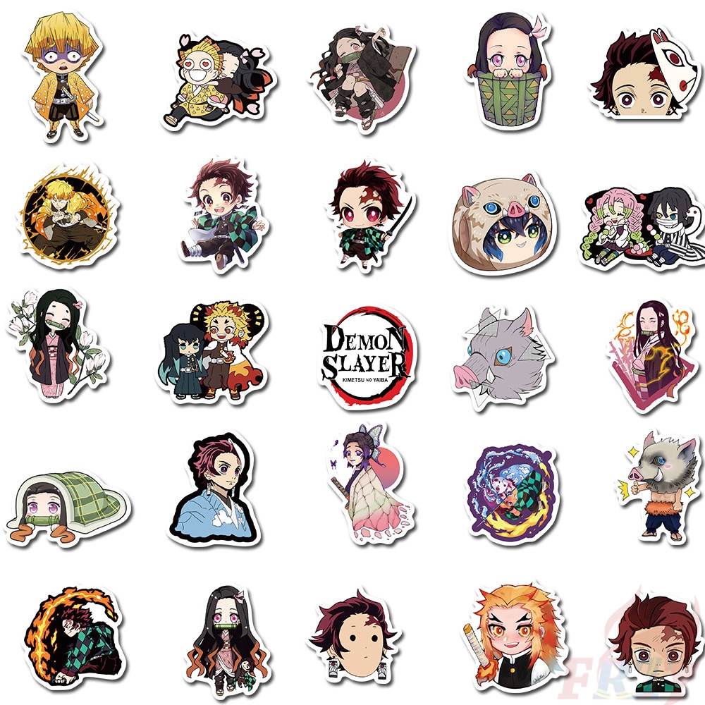 ❉ Demon Slayer: Kimetsu no Yaiba - Series 04 Stickers ❉ 50Pcs/Set Anime Mixed Luggage Laptop Skateboard Doodle Stickers