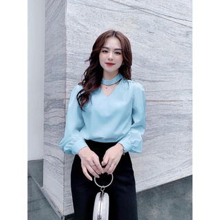 *❣️FREESHIP❣️ Áo Cổ Vòng Kết nút vai