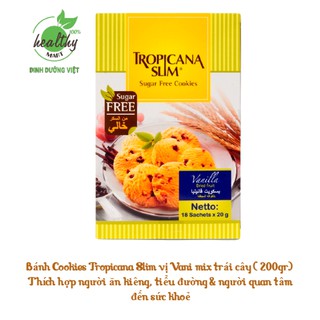 Bánh quy ĂN KIÊNG Tropicana Slim Vani 200g (10 x 20g) - Thích hợp cho người ĂN KIÊNG, TIỂU ĐƯỜNG