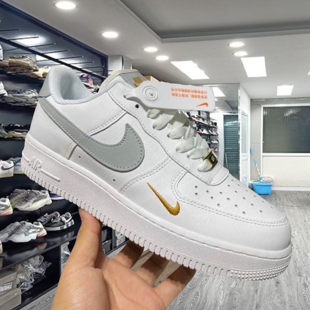 Giày thể thao AF1 vệt xám logo vàng full bill box 1.1 - Yabi_boutique
