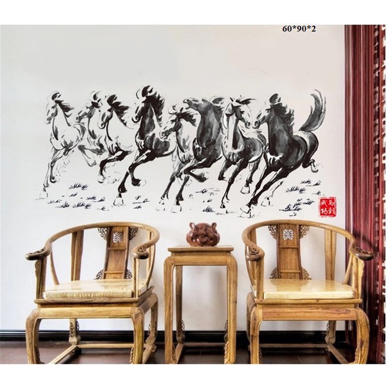 Decal dán tường Bát mã truy phong