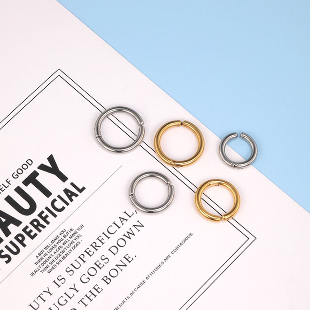 Max Black|Khuyên Tai Dạng Vòng Không Xỏ Bằng Thép Titan Nhiều Màu Sắc Phong Cách Unisex