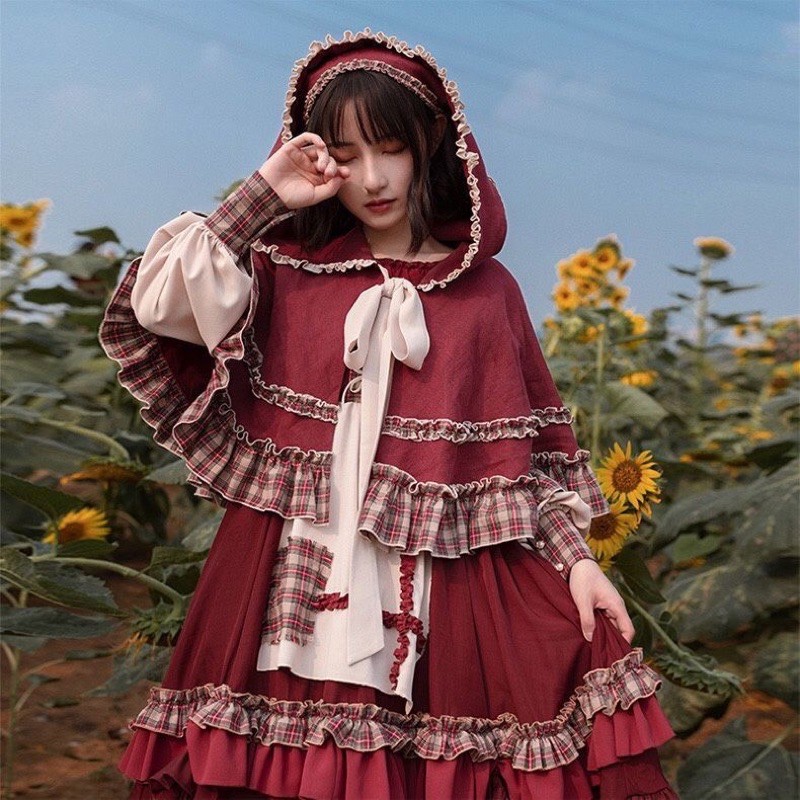 Sẵn- Đầm  Lolita/ Cô Bé quàng khăn đỏ