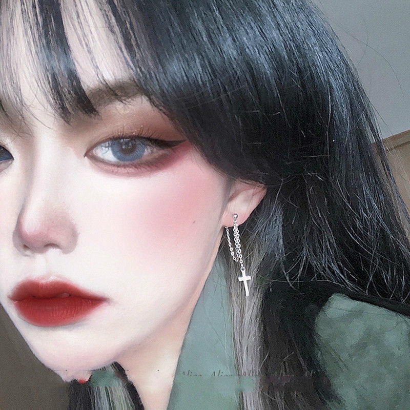 Bông Tai Hình Chữ Thập Phong Cách Retro Đơn Giản Cho Nữ