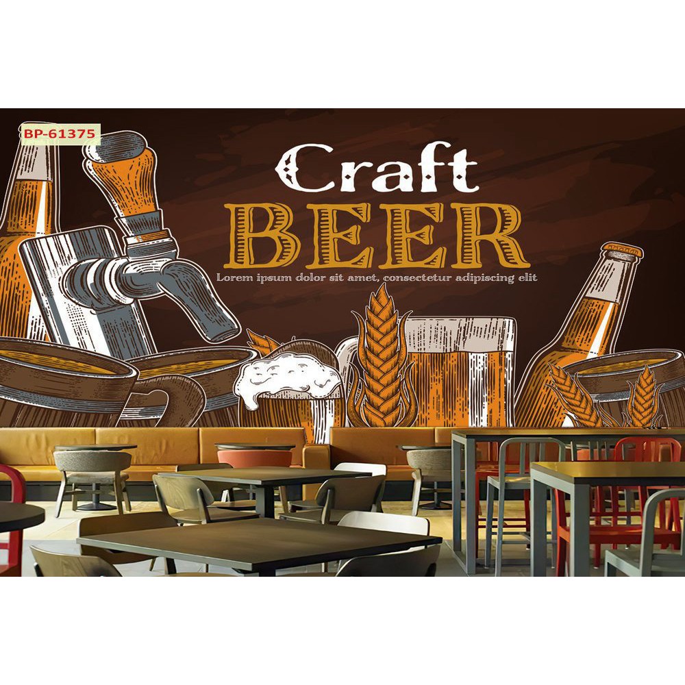 Tranh lụa 3d trang trí Nhà hàng Beer Kích Thước 1,5m x 2m BIARUOU-03