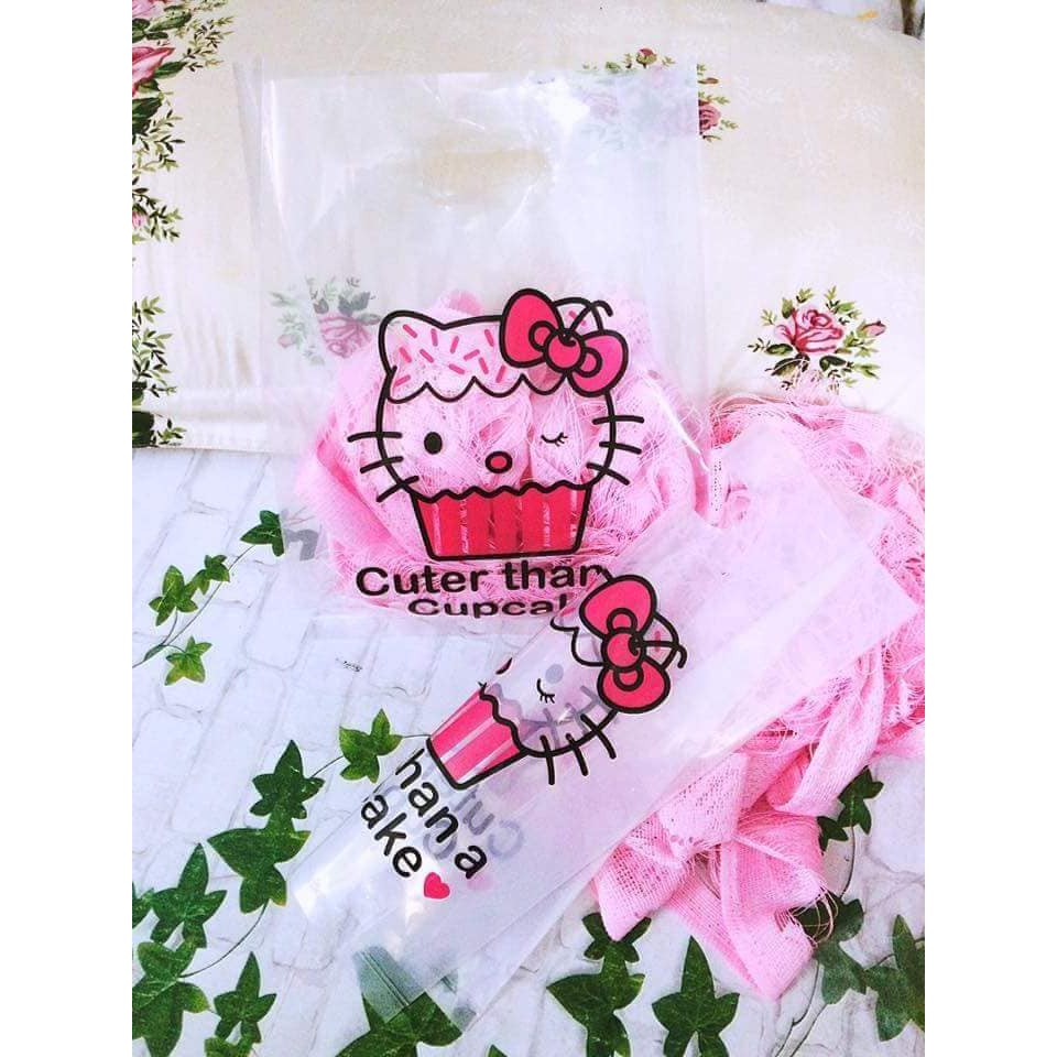 túi nilong 2 màu bánh kitty