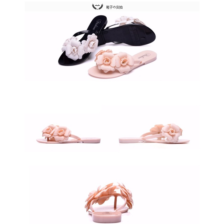 Dép Xỏ Ngón Đế Bằng Đính Hoa Trà Thời Trang Cho Nữ