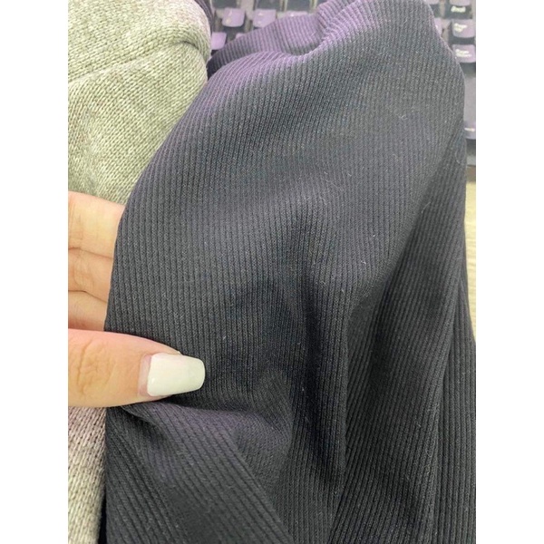 Set áo ANYTHING kèm váy len CHiCCLOTHES Nữ  🌺 Sweater khóa cổ chất nỉ ngoại phối đầm tăm dáng rộng siêu xinh