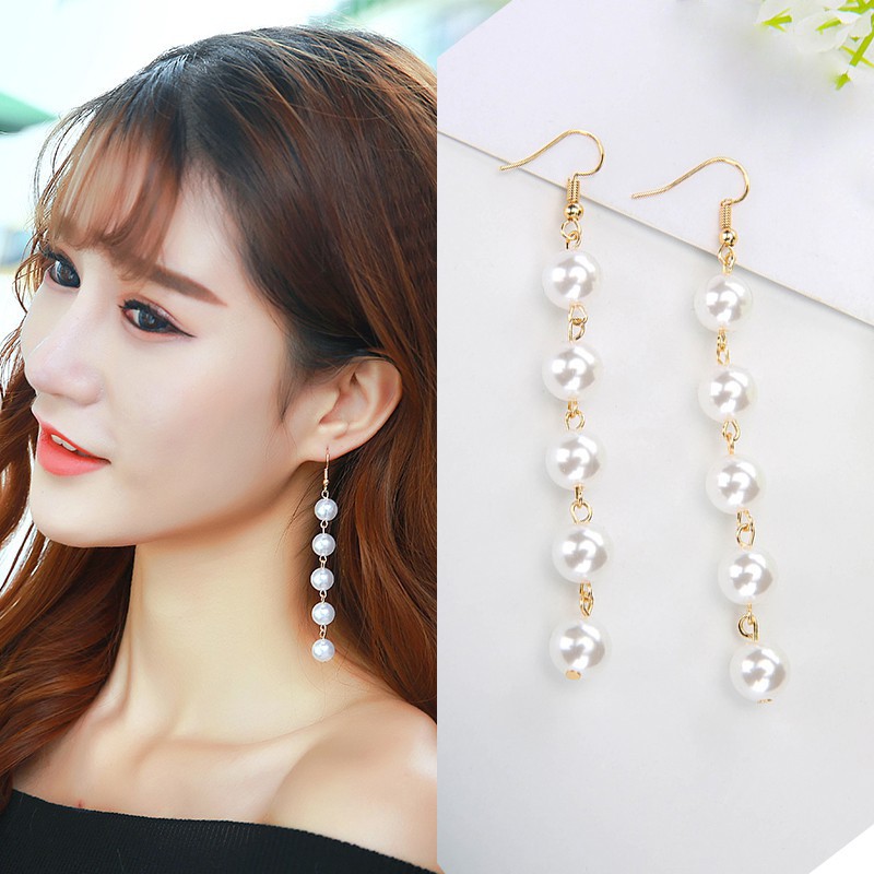 Bông tai dự tiệc đính hạt dáng dài