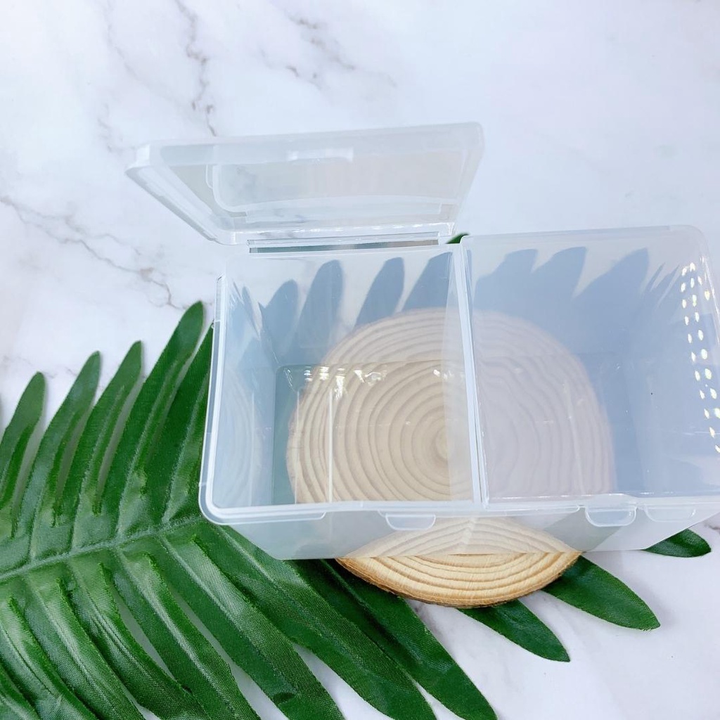 Hộp Đựng Giấy Lau Gel Nail - Đựng Bông Tẩy Trang 2 Ngăn Có Nắp Chuyên Dụng Tiện Lợi