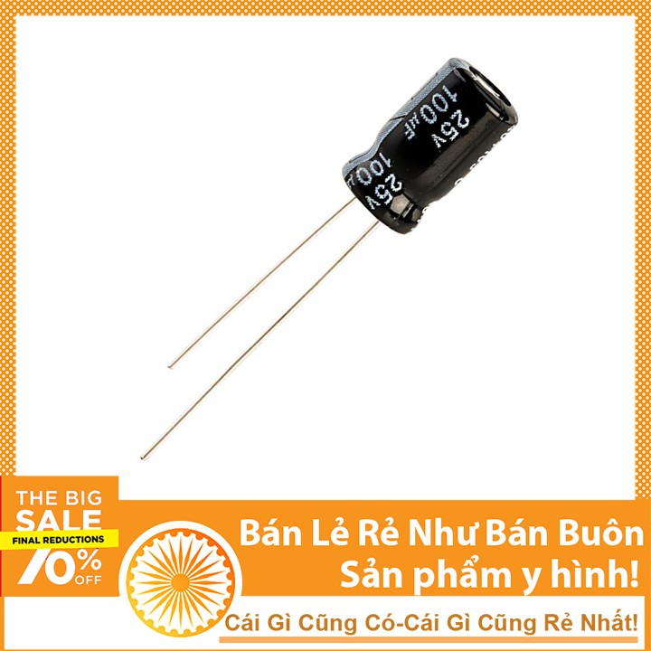 Combo 10 Tụ Hóa Phân Cực 25V 100uF