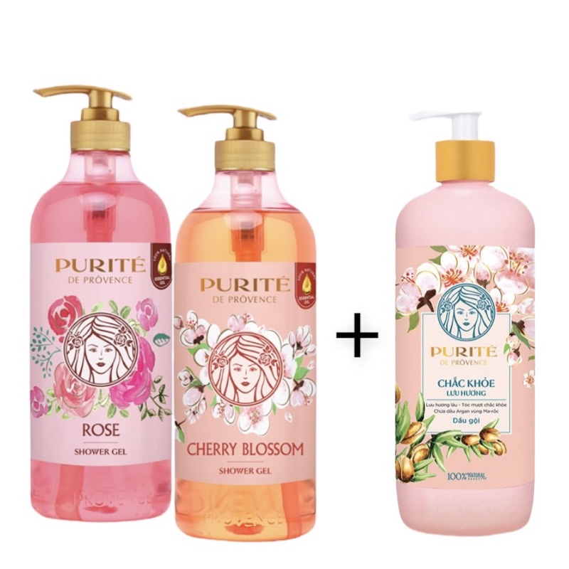 ComBo Dầu gội Purite 600ml + Sữa Tắm Purite 1,1L