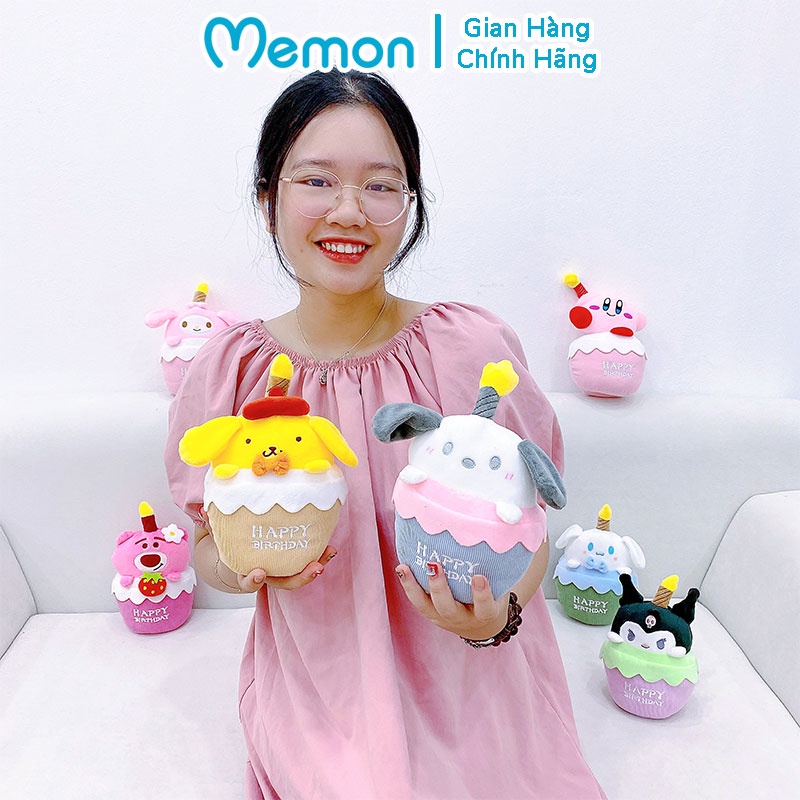 Gấu Bông Thú Phát Nhạc Bánh Kem Tặng Sinh Nhật Cao Cấp Memon
