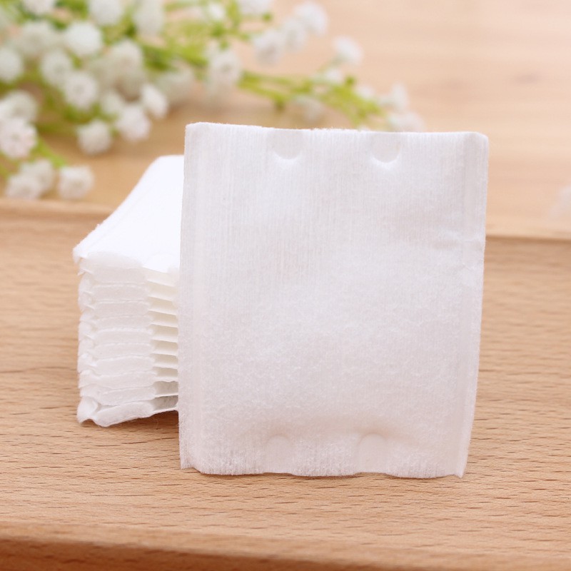 Bông tẩy trang 100% cotton 2 mặt dày dặn (50 miếng) bông tẩy trang mềm mại không dệt bông tự nhiên TAHYCO
