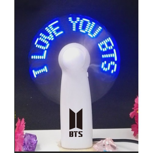 Quạt bangtan army quạt đèn led kèm pin Blackpink