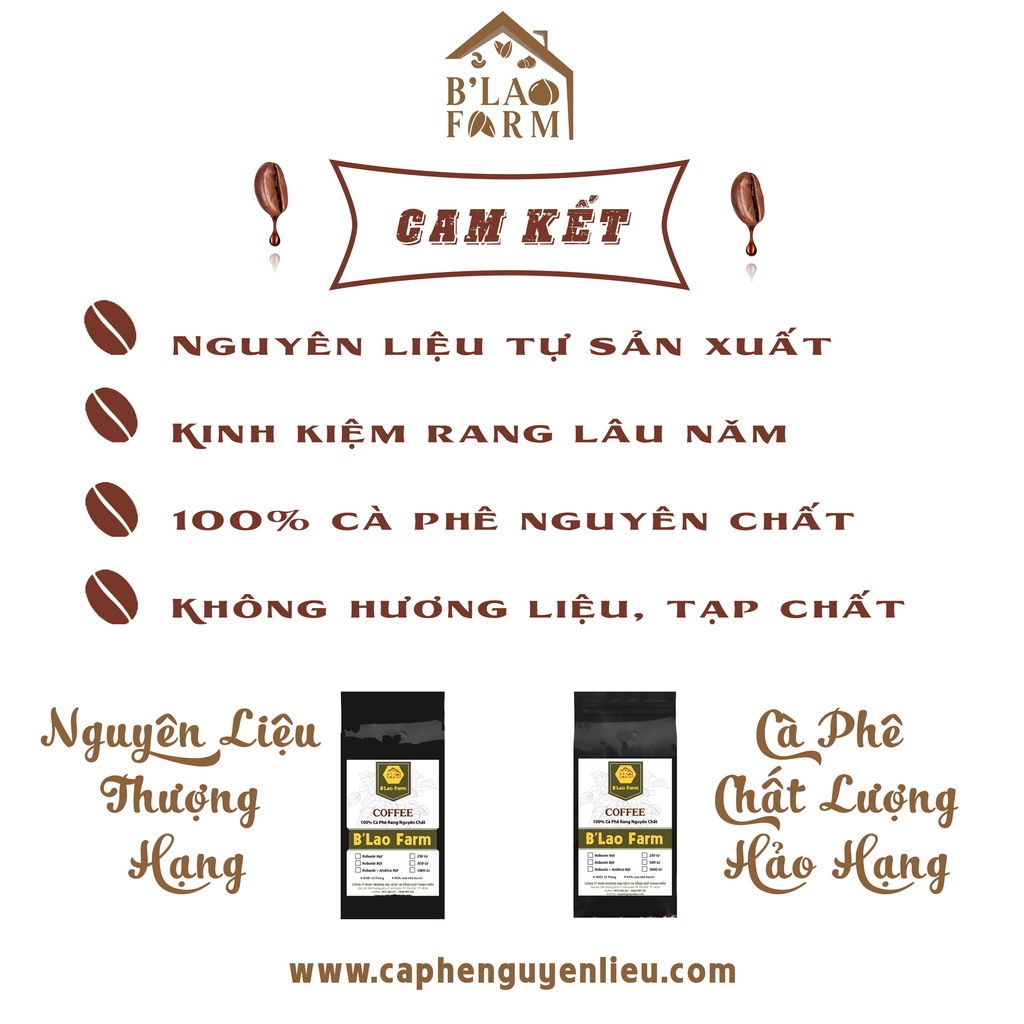 Cà phê Robusta &amp; Arabica Rang Mộc Mix theo yêu cầu - Phối trộn cafe theo sở thích - coffee blend tự chọn