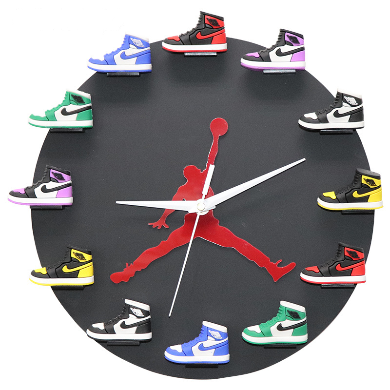 AIR JORDAN Đồng Hồ Treo Tường Hình Giày Bóng Rổ AJ1 3D Độc Đáo Sáng Tạo