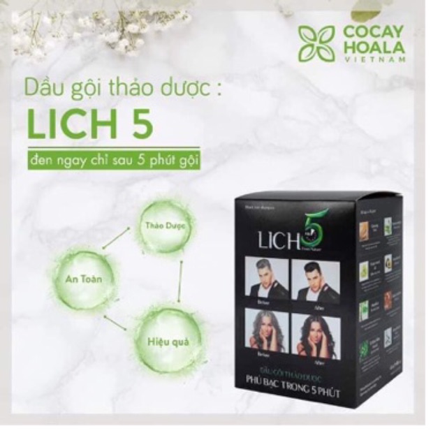 FREESHIP Dầu gội phủ bạc thảo dược Lịch 5[ Dầu gội an toàn nhất] | BigBuy360 - bigbuy360.vn