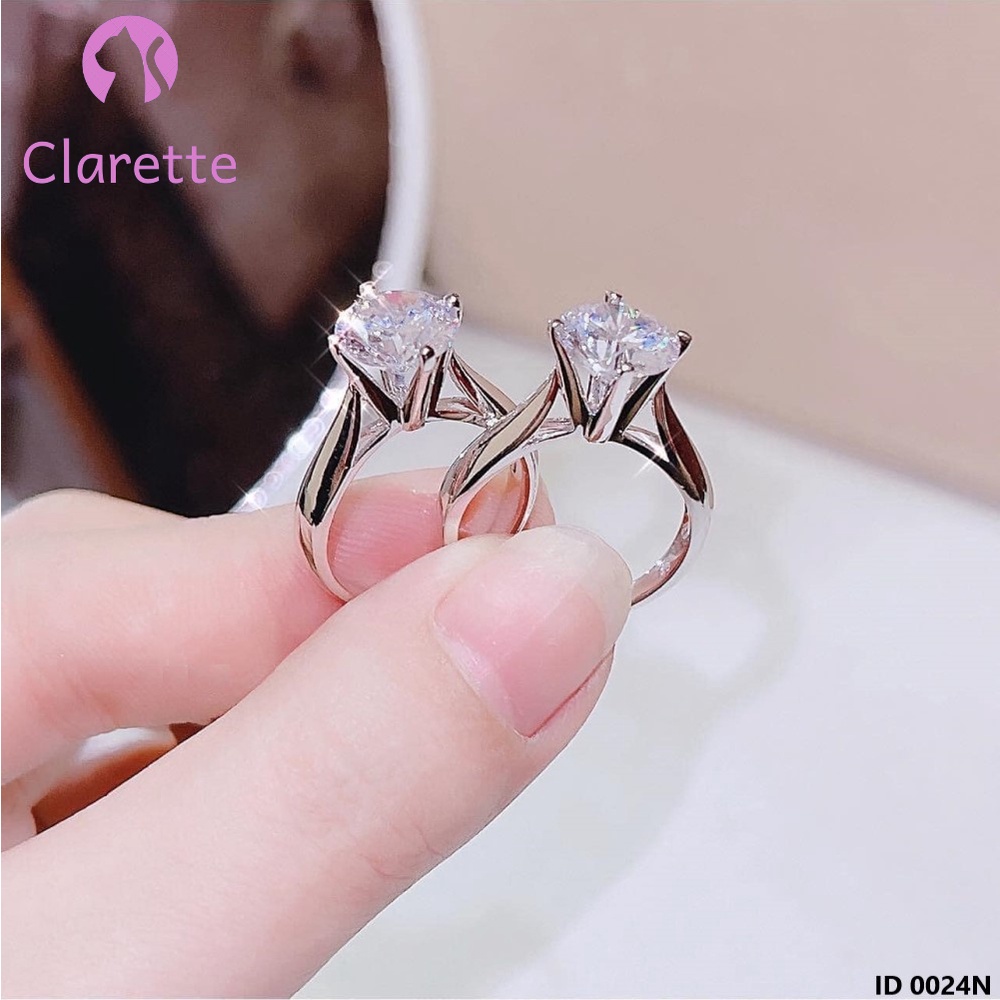 Nhẫn bạc Ý xi kim Clarette 0024N