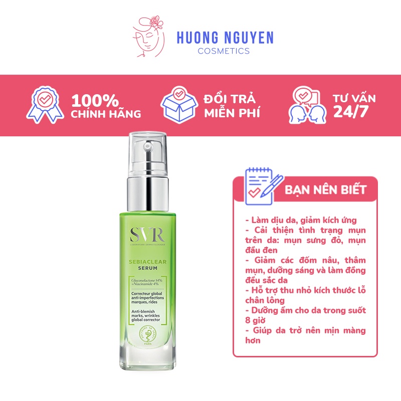 Tinh Chất Làm Giảm Mụn &amp; Mờ Nám Và Nếp Nhăn SVR Sebiaclear Serum 30ml