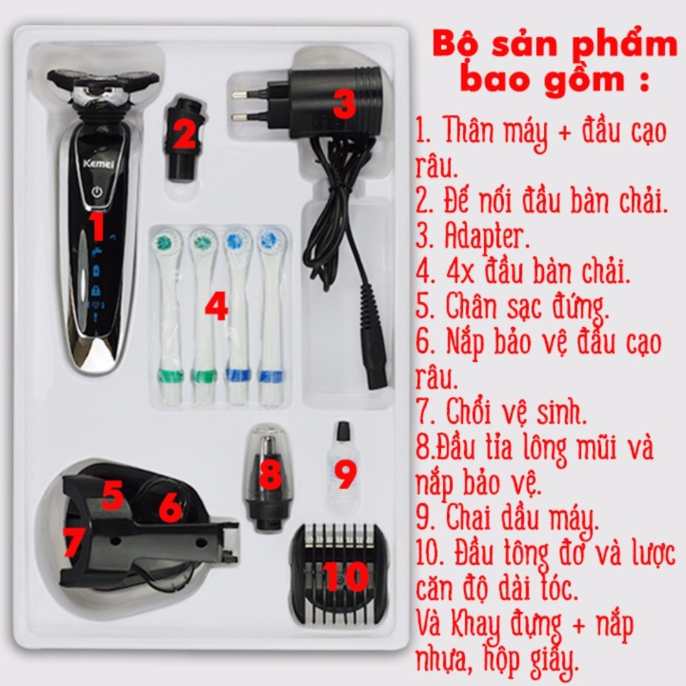 Máy cạo râu cao cấp đa chức năng Kemei 5181