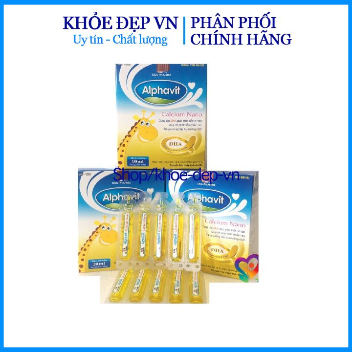 Chuẩn BYT - Siro cho bé ALPHAVIT bổ sung DHA và các vitamin thiết yếu cho trẻ - Hộp 20 ống