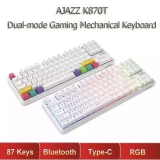 Bàn phím cơ AJAZZ K870T LED RGB 87 Phím Bàn phím cơ Bluetooth không dây Có dây Chế độ kép Chống bóng mờ Công tắc cơ học