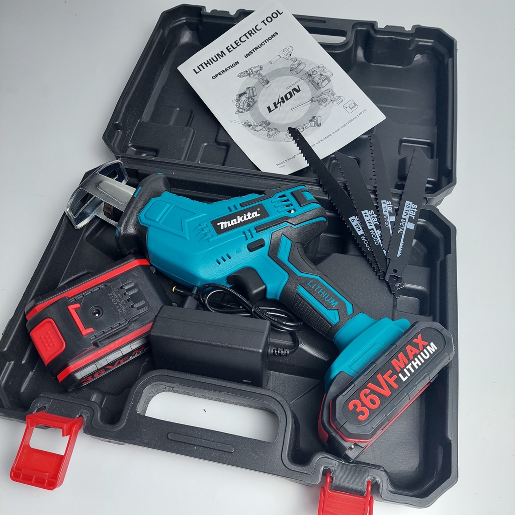 Máy cưa kiếm Makita TẶNG 4 Lưỡi cưa Sử dụng chân pin phổ thông 4cm Dụng cụ hữu ích cho việc cưa ống nhựa tỉa cành