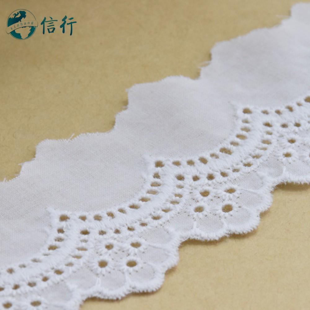 Cuộn Ren Ruy Băng mini Rộng 4cm Chất Liệu 100% cotton Phối Ren Dùng Để Trang Trí Quần Áo diy 3169