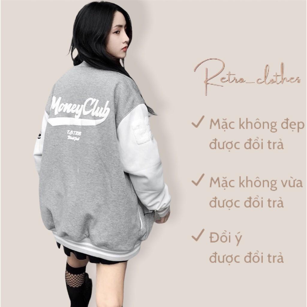 🍂 [Ảnh thật/Tự chụp] Áo Bomber Chữ M Màu Xám Nam Nữ Form Rộng Mặc Đôi