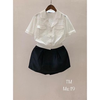 Áo cổ vest croptop hottrend