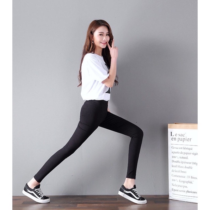 Quần Legging WARM MinChi Đen Dài Cạp Chun Cao, Co Giãn 4 Chiều, Hàng Cao Cấp VNXK, Không Bai Nhão | BigBuy360 - bigbuy360.vn