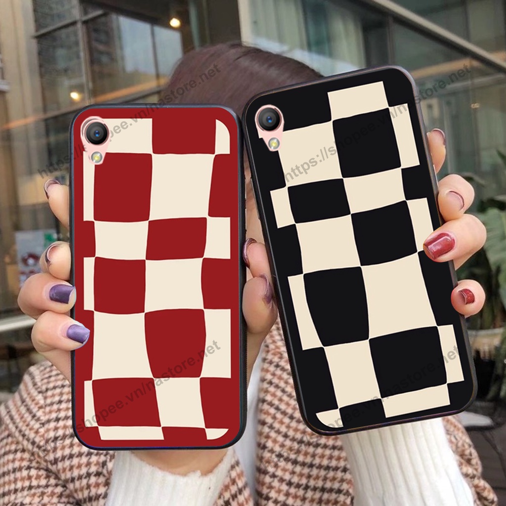 Ốp lưng Oppo A35 / F1 / A37 / Neo 9 / F1 Plus mặt cười, họa tiết caro đơn giản đẹp cute
