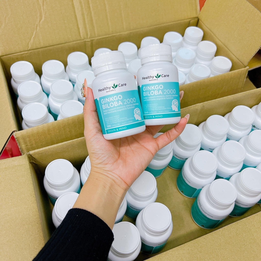 Viên uống bổ não Úc Healthy Care Ginkgo Biloba 2000mg 100 viên
