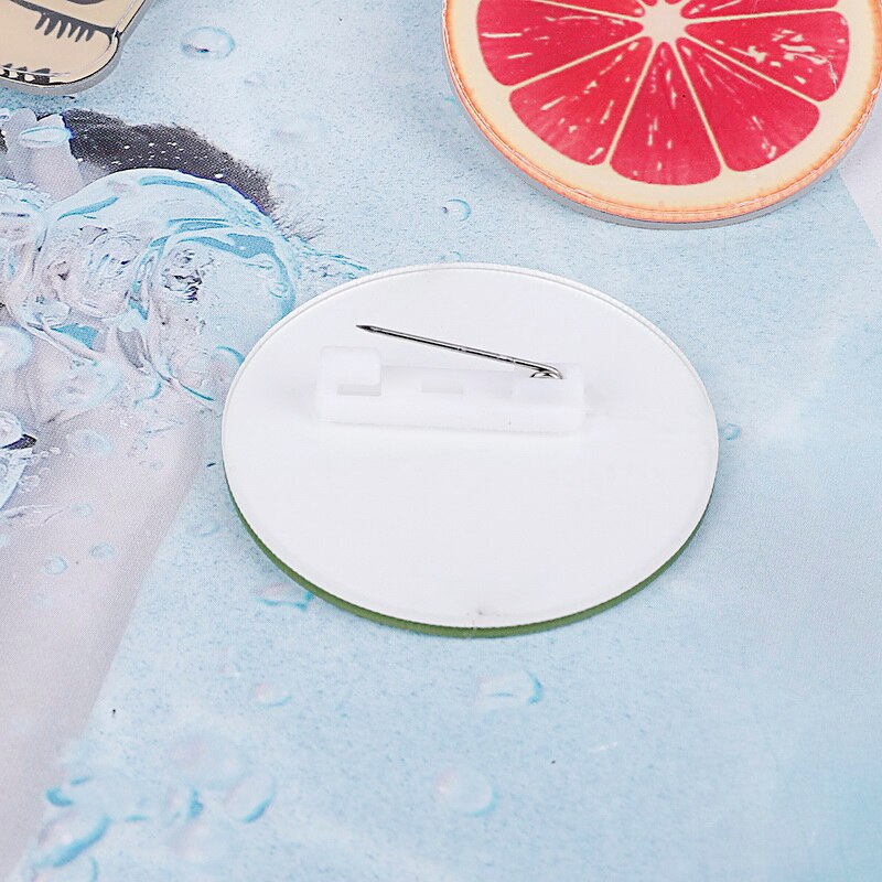 Ghim cài acrylic hình lát chanh/pizza/chuối/cola/cà phê dễ thương trang trí túi xách cho nữ DIY