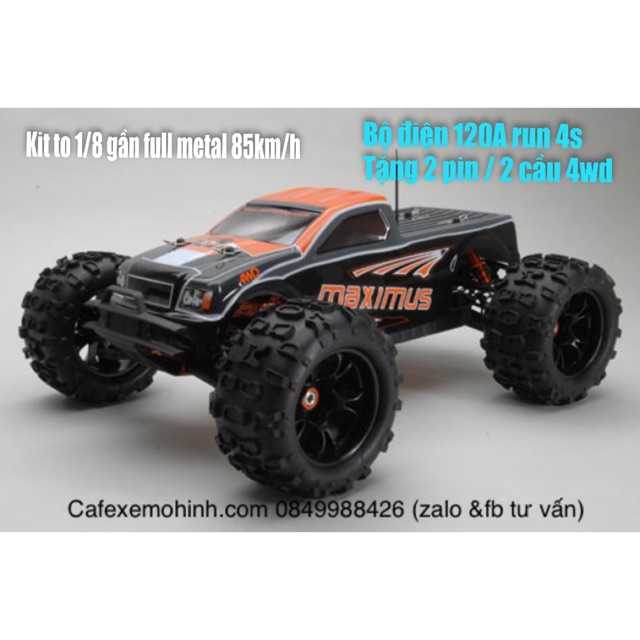 Siêu phẩm Truck DHK Maximus 1/8 gần full kim loại chạy 85-110km/h