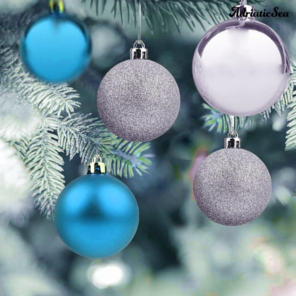 Set 24 Quả Châu 4/6/8cm Trang Trí Cây Thông Noel