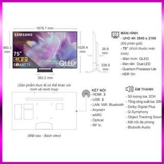 . smart tv 4k qled q60a 75 inch 2021 máy đẹp .