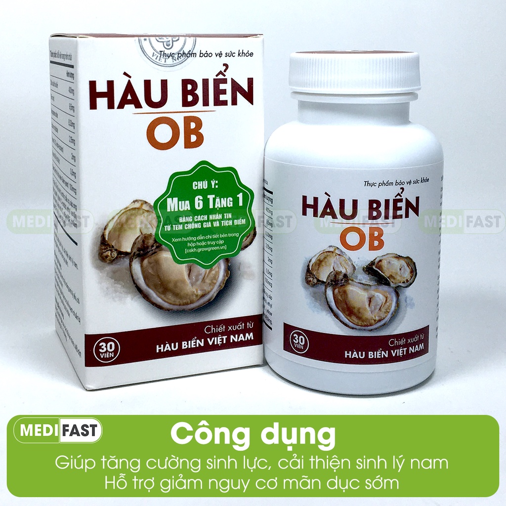 Tinh hàu biển OB - Có tem tích điểm 6h tặng 1h giúp tăng cường sinh lý nam giới, tăng testosterone thành phần hàu biển