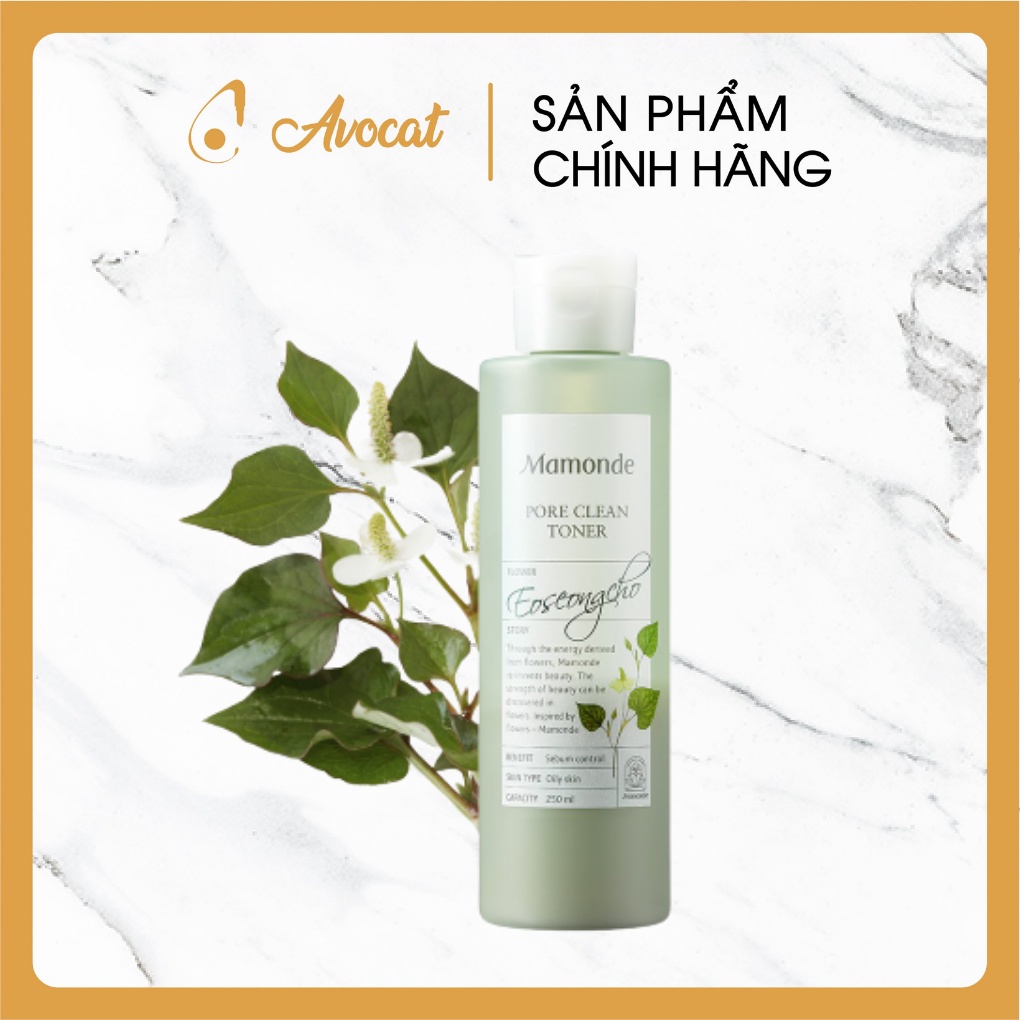 Nước cân bằng làm sạch dầu nhờn và làm dịu da mụn Mamonde Pore Clean Toner 250ml