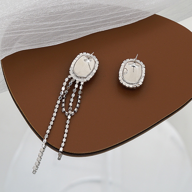 Bộ Vòng cổ + Bông Tai Đính Kim Cương Pha Lê Lấp Lánh Kiểu Dáng Đơn Giản Thời Trang Mới Và