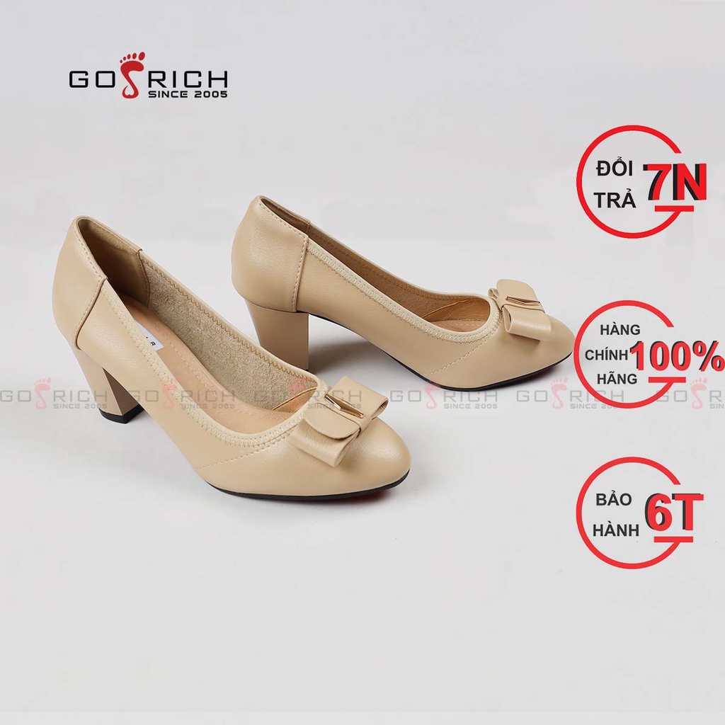 Giày cao gót nữ GOSRICH G054 Mũi nhọn gót vuông 5 phân - Hàng Chính hãng
