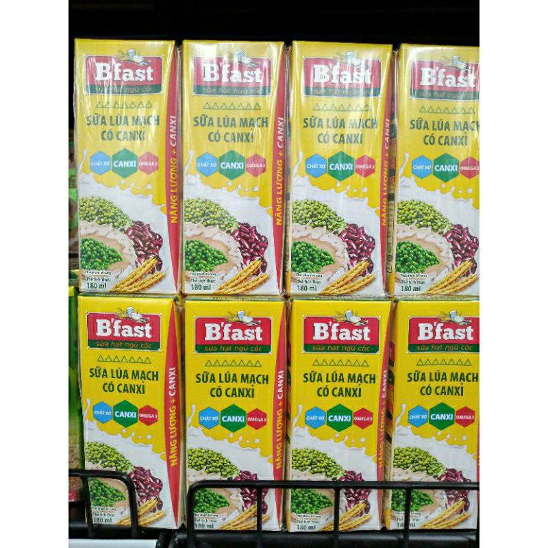 vỉ 4 hộp sữa lúa mạch B'fast 180ml