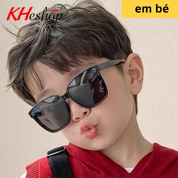 Kính Thời Trang cho Bé 10- 25kg form vuông bầu độc đá cá tính mã Y1801