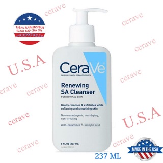 Sữa rửa mặt Cerave Renewing SA Cleanser làm se khít lỗ chân lông và giảm mụn 273ml