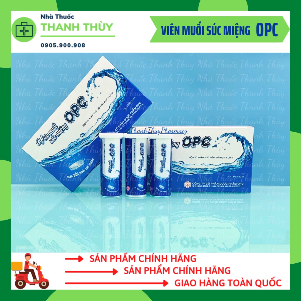 Viên Muối Súc Miệng OPC NaCl 0,9%[Tuýp 10 Viên Sủi Bọt] - Nước Muối Sinh Lý Dạng Viên Tự Pha Súc Miệng Vệ Sinh Hàng Ngày