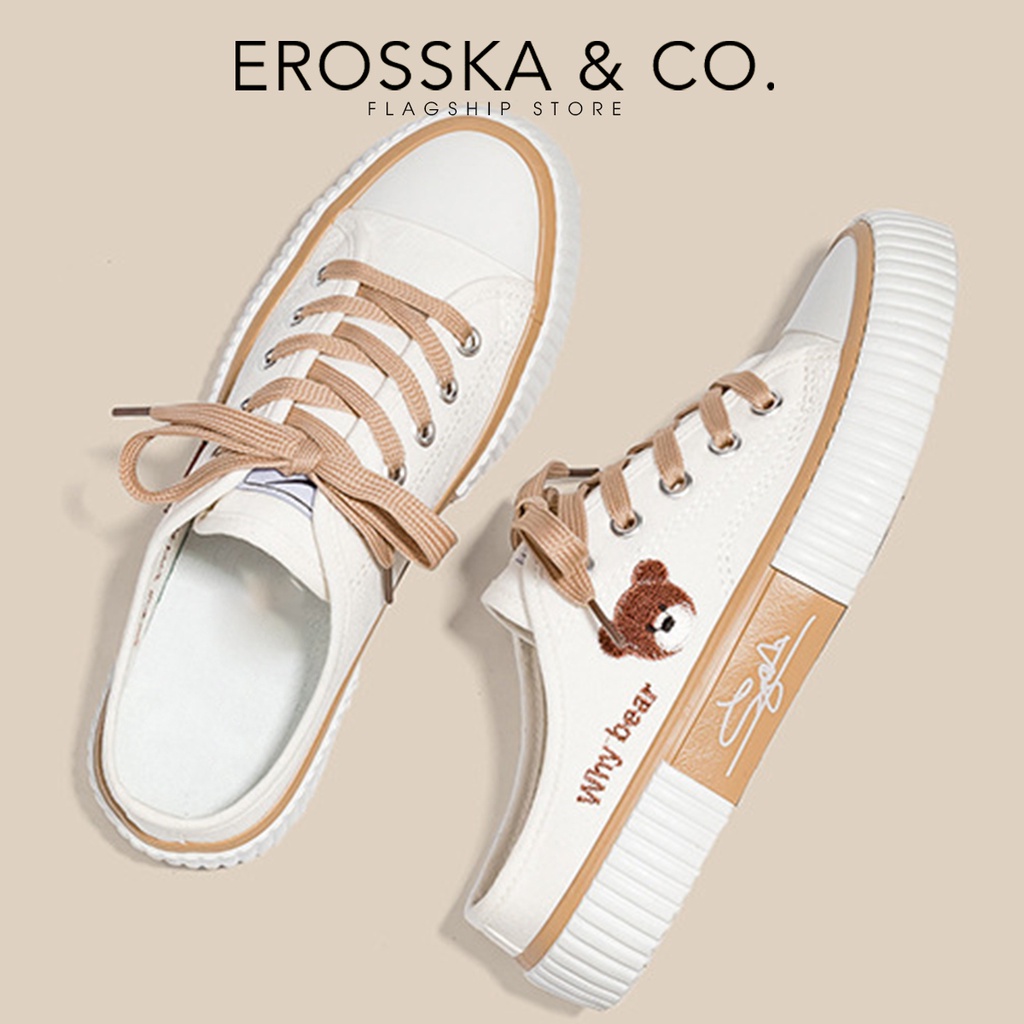Erosska - Giày sục thể thao đi học phong cách cá tính năng động màu đen - GS006