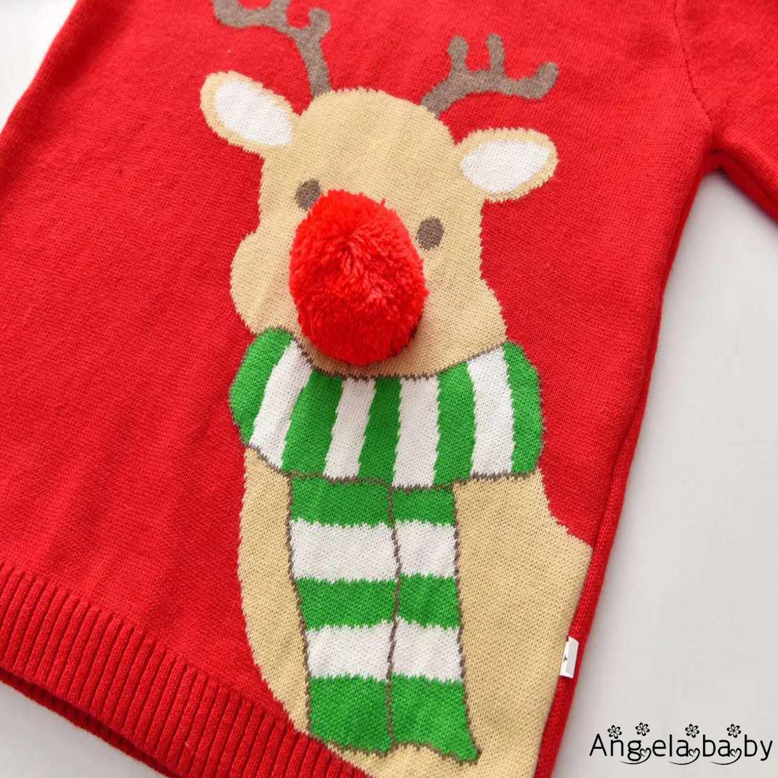 Áo Sweater Tay Dài Hoạ Tiết Giáng Sinh Dễ Thương Cho Bé